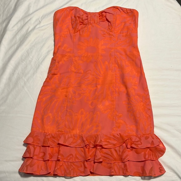 Lilly Pulitzer Orange Dress Size 4 - Picture 1 of 4